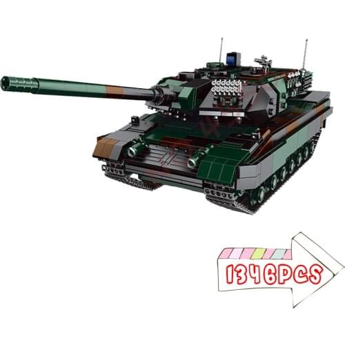 1238PCS+ WW2 Military Leopard 2 Tank Armored Car WWII Army Building Blocks Toys Weapons Children Gifts Bricks Kids Soldier Model