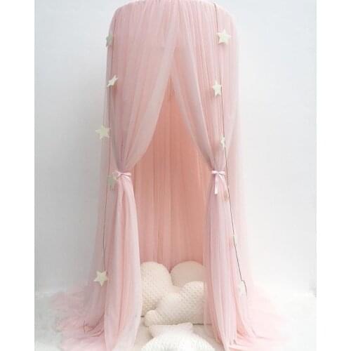 Baby Princess Lace Crib Netting Kid Mosquito Net Canopy Tent Multi-Function Curtain Round Dome Tent Bedding For Infant Girl Boy