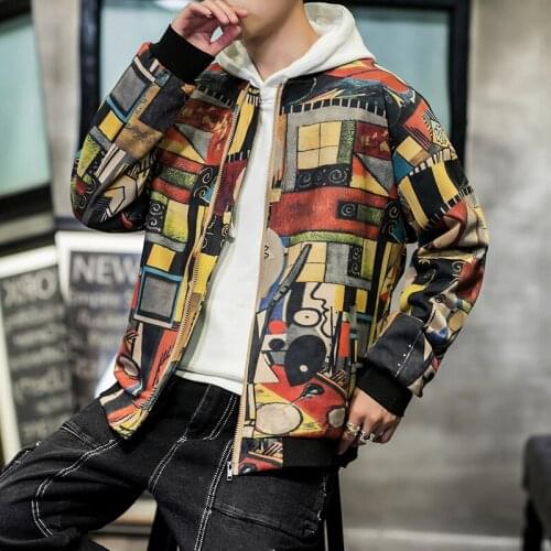 Jacket Men Flower Fancy Men Club Party Chaqueta Para Hombre Cortaviento Hombre Slim Fit Chaqueta Hombre 2020 Autumn Clothes