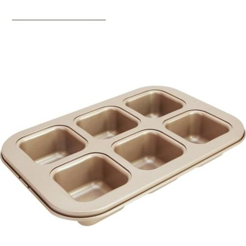6 Cup Non-Stick Square Mould Cake Moulds Easy to Clean Bread Pan