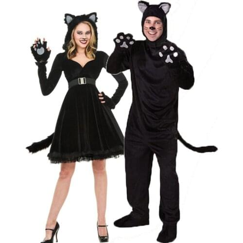 M-XL Halloween Costumes Unisex Cosplay Animals Couple Black Bears