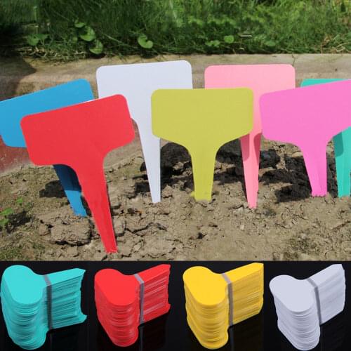 50/100 Pcs/lot Reusable Plastic Plant Markers T-type Tags Nursery Garden Decor Tags for Plants Flower Pot Tags Garden Supplies