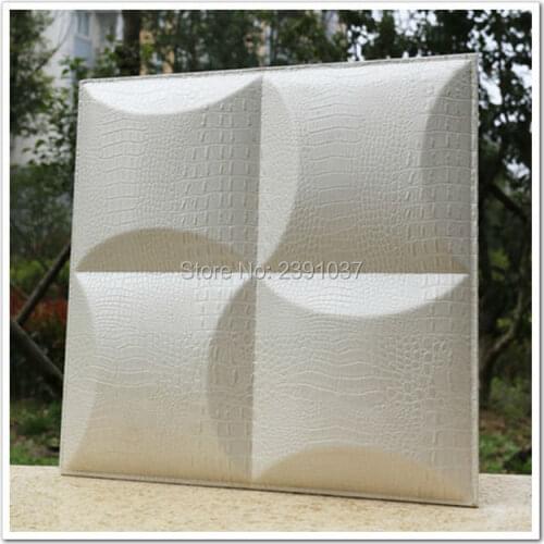 Fashion Europe Style 3D Leather Panel decorative art TV Room sofa backgroumd wallpaper 16pcs 40*40*2.5CM Acoustic panel