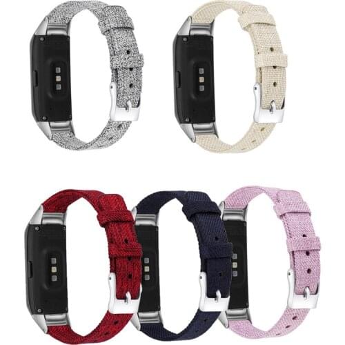 Canvas Nylon Wristband Watch Strap for Samsung Galaxy Fit SM-R370 Smart Watch Replacement Bracelet Watchband Straps Accessories