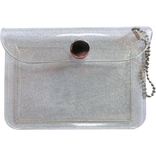 New Short Transparent Waterproof PVC Unisex Credit Card Bag Business Card Holder Men Card Case ID Card Girls Mini Coin Wallet
