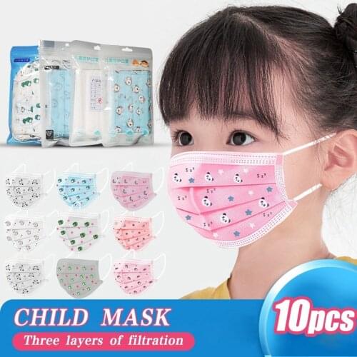 Disposable 3 Ply Ear Loop10Pc Masks For Face With Childrens Protection Breathable Fashion Cutton Masks Halloween Cosplay