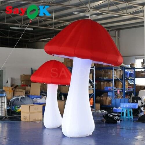 Giant Inflatable Mushroom Lighting Decoration with Color Changing Light for Event Wedding Party Decoration (2/3/4/5m High)