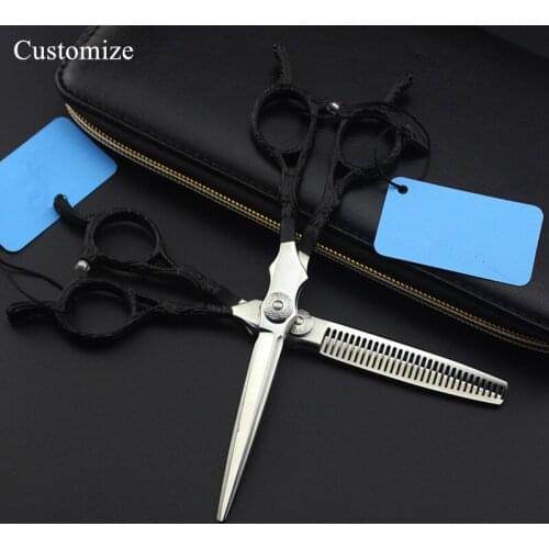 Customize professional japan 440c 6 inch upscale hair salon scissors cutting barber makas Thinning shears hairdressing scissors