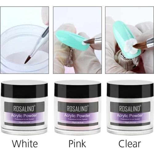 ROSALIND Acrylic Powder Crystal Polymer False Tips Nail Art Design Builder for Manicure Nail Polymer Tools