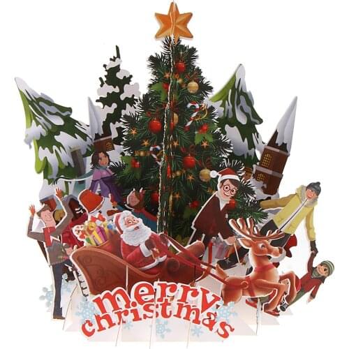 Blesiya Xmas 3D Cards Up Greeting Cards Gifts for Christmas Gift