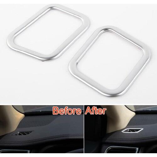 Car Styling 2Pcs Car Dashboard AC Air Condition Vent Outlet Frame Decorative Cover Trim Moulding Sticker Fit for Highlander 2015