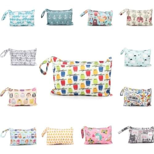 25 Styles Baby Diaper Bag Organizer Reusable Waterproof Wet Dry Fashion Prints Travel Nappy Zipper Mummy Storage Bag Pocket