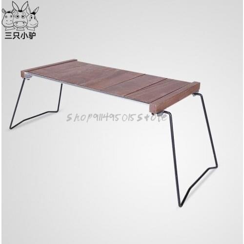 Outdoor Camping Igt System Table Solid Wood Zebra Table Folding Table Portable Barbecue Table Picnic Table