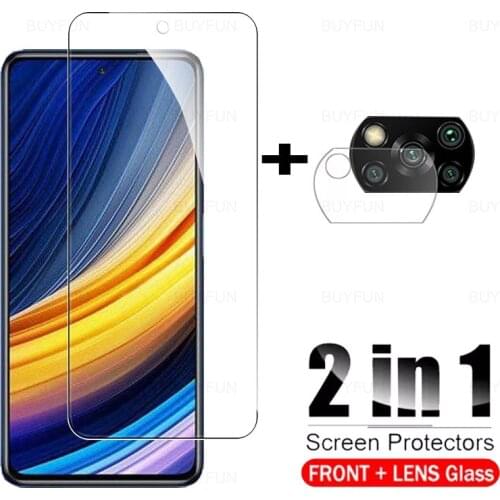 Protective film For Xiaomi Poco X3 Pro 2in1screen protector camera glass for poco x3 pro nfc 6.67'' tempered protective glass