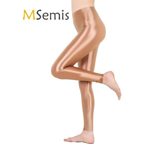 Womens and Man Unisex Yoga Pants Pure Color Shiny Metallic Stretchy Leggings Pants for Gym Yoga Dance Running Cycling Sports