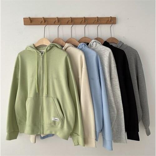 Women Comfy Pure Hoodies Autumn Oversized Hooded Sweatshirt Women Hip Hop Hoodie Zip Classic Hoody Pullover Tops