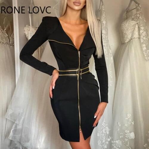 Women Plain Zipper Design Long Sleeve Dress Shirt Dress Elegant Fashion Party Dress