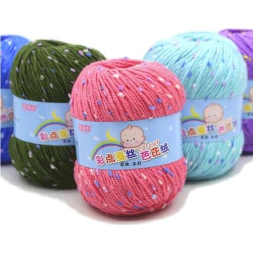 1PCS 50g High Quality Baby Cotton Cashmere Yarn For Hand Knitting Crochet Worsted Wool Thread Colorful Eco-dyed Needlework