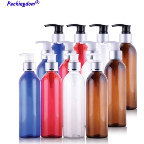 10pcs Lotion Bottles Empty Shampoo Dispenser 250ml Bright Silver Foil Neck with Beak Mouth Emulsion Gel Container Travel Bottle