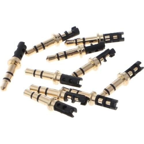 10Pcs/Bag 3.5mm Male Plug 3 Pole Soldering Earphone Headphone Audio Jack Adapter