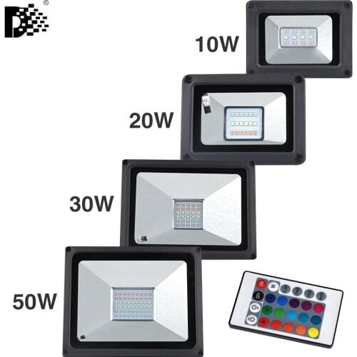 2019 new 10W 20W 30W 50W RGB/Cool White / Warm white LED Flood Light Exterior Spotlight IP65 LED Outdoor Light