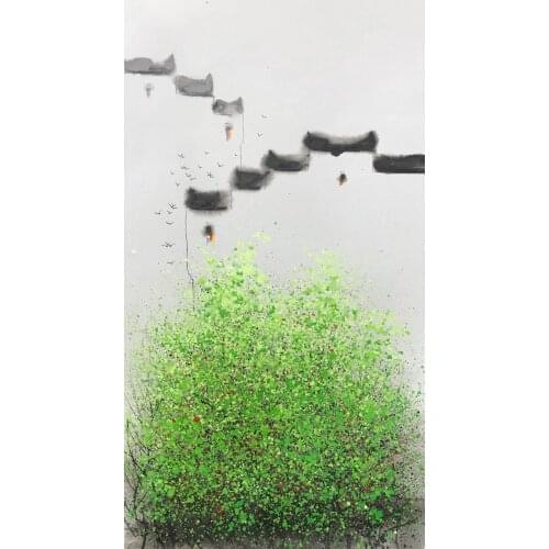 100% Hand Painted Modern Chinese Landscape Oil Painting on Canvas Abstract Canvas Painting Wall art Picture for Home Decoration