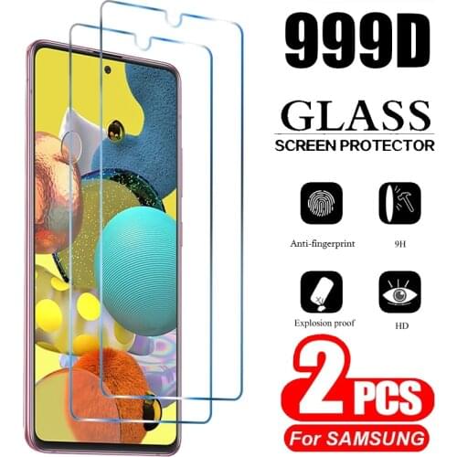 2Pcs Tempered Glass For Samsung Galaxy A51 Screen Protector A71 A10 A20 A50 A60 A70 A80 M10 M20 M30 M21 M31 M51S20 FE S10 Lite