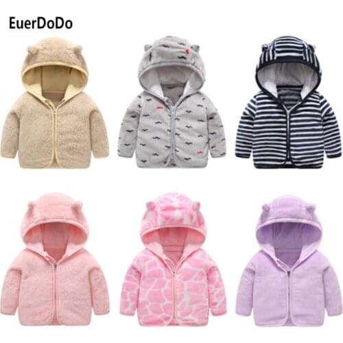 2020 Brand Xxx Boys Girls Jackets Children Hooded Zipper Coral Wool Coat Toddler Baby Fall Winter Thick Warm Cartoon Clothes