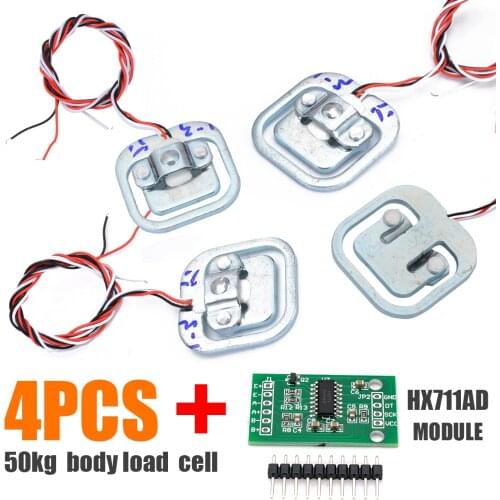 4pcs 50KG Digital Scale Load Cell Weight Sensor Resistance Strain Half-bridge Sensor HX711 AD Module Pressure Sensor Measurement
