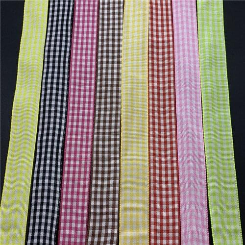 5yards/lot 15mm Plaid Ribbon Grid Printed Ribbon For Home Wedding Christmas Decoration DIY Gift Wrapping