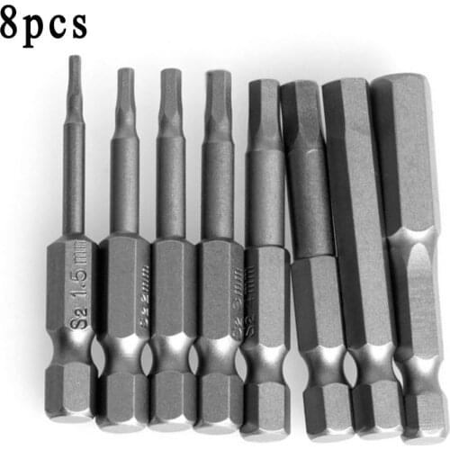 8pcs Hex Shank Screwdriver Wrench Drive Power Drill Socket Extension Key Allen Bit Drill Magnetic Adaptor 1/4" Screwdriver Tools