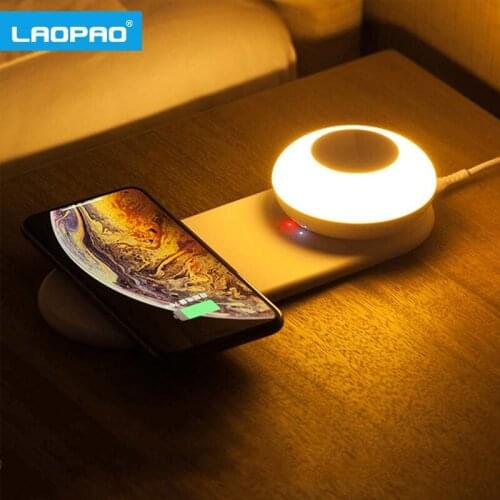 10W QI Wireless Charger USB Fast Charge LED Desk Lamp Home Hanging Night Light Gifts phone accessories charging station