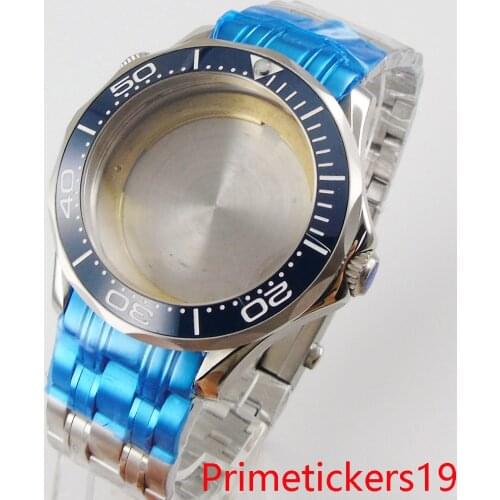 42mm BLIGER stainless steel watch case sapphire glass with band fit ETA 2836 miyota 8215 movement