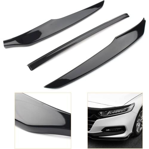 For Honda Accord A Trois Volumes 2018 2019 Front Bumper Lip Cover Trim Protector ABS Glossy Black Car Styling Accessories