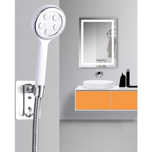 Cheap ABS Plastic Chrome White Single Function High Pressurized Wate Saving Rain Spa Round Bathroom Hand Held Shower Head