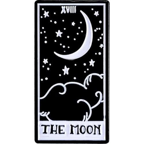The Moon Tarot Card Enamel Pin we are all like the bright moon, we still have our darker side Jewelry