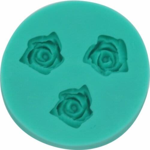 DIY3 Rose Chocolate Cake Mold Flower Mooncake Silicone Model 15-392