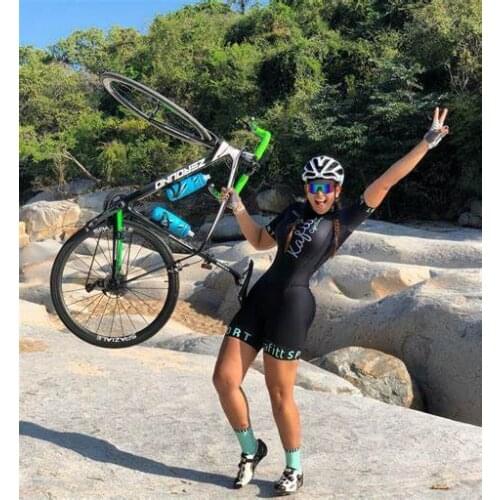Gel Kafitt new women short sleeve cycling jersey suit cycling team clothing mountain bike macaquinho ciclismo feminino