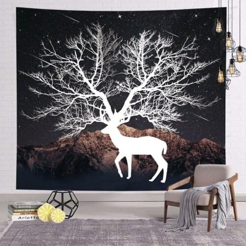 ELK Tapestry Bohemian Mandala Wall Hanging Cloth Cute Wall Decor for Girls Dorm Room Anime Tapestries Bedroom Home Decor