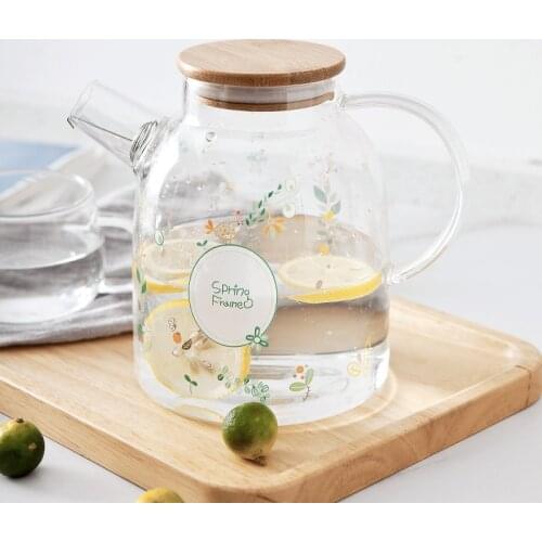 Creative Heat-resistant Glass Teapots Cold Water Pot Filter Flower Teapot Small Fresh Pattern Large Capacity Water Pot Sets