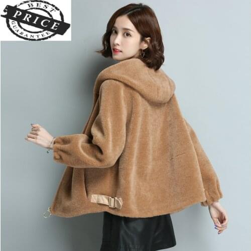 Real Sheep Shearing Coat Female Short Jackets Women Autumn Winter Natural Wool Fur Parka Spring Warm Clothes 2021 LWL136a