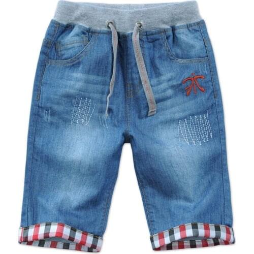 Summer childrens wear childrens pants boys denim shorts thin casual childrens big childrens pants