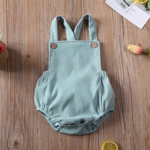 Baby Summer Clothing Newborn Infant Baby Boy Girls Bodysuit Jumpsuit Corduroy Clothes Backless Outfits 5 Colors