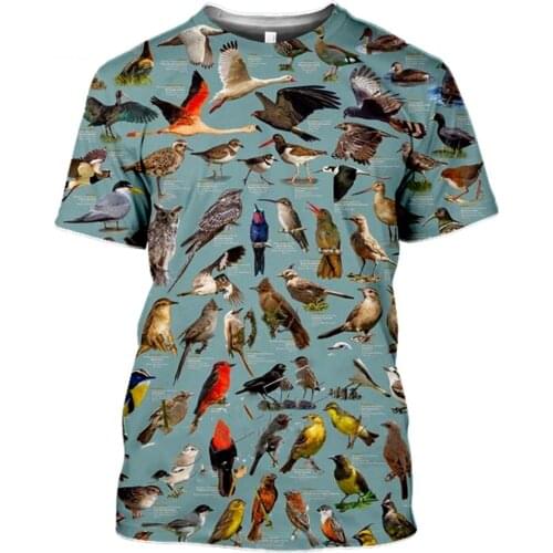 Summer Casual Men T-Shirt Insects Birds 3d Printing T Shirts Unisex Pullover Tops Novelty Streetwear Funny Short Sleeve