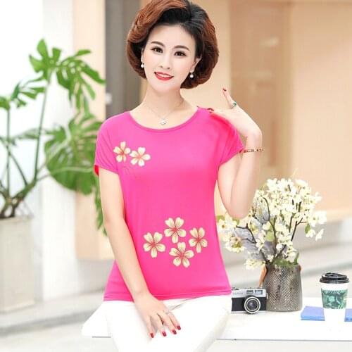 Fashion T Shirt Woman 2021 Tops Tshirt Flower Streetwear Casual O-neck T-shirt Summer Female Tee Shirts Women 5XL 4XL
