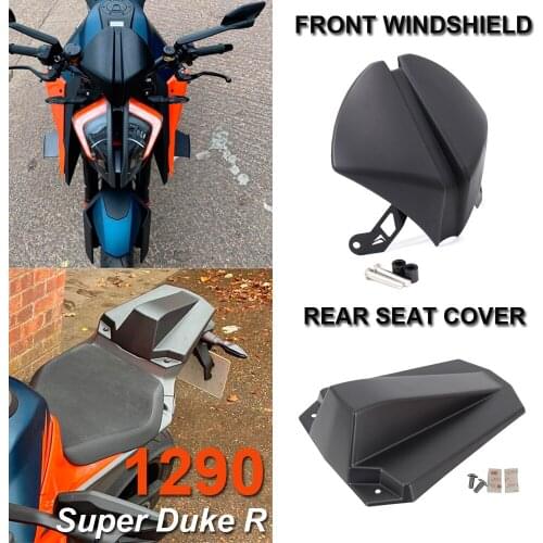 NEW For 1290 Super Duke R 2020 2021 Front Windscreen Windshield Airflow Wind Deflector and Rear Seat Cover Fairing Seat Cowl