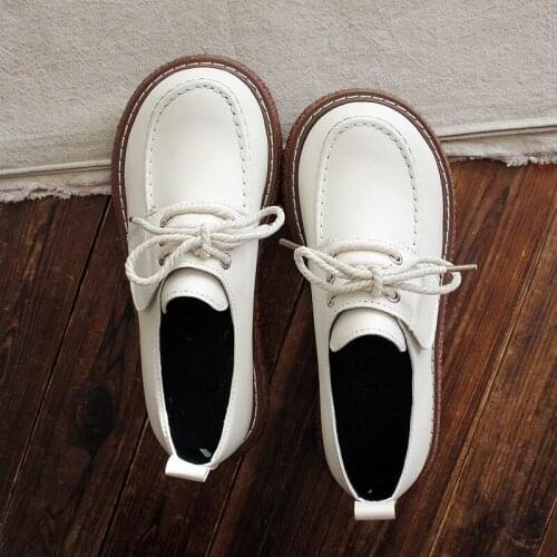 Spring and Autumn New Japanese Crafts Leather Headband Single Shoes Fashion Retro Art Light Casual Brock Shoes