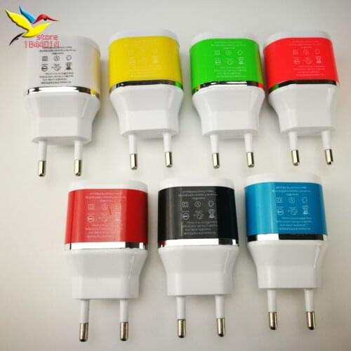 2017 New Arrive pinkycolor EU 2USB mobile phone charger 2.1A adapter IC smart phone travel manufacturers wholesale 100 pcs/lot