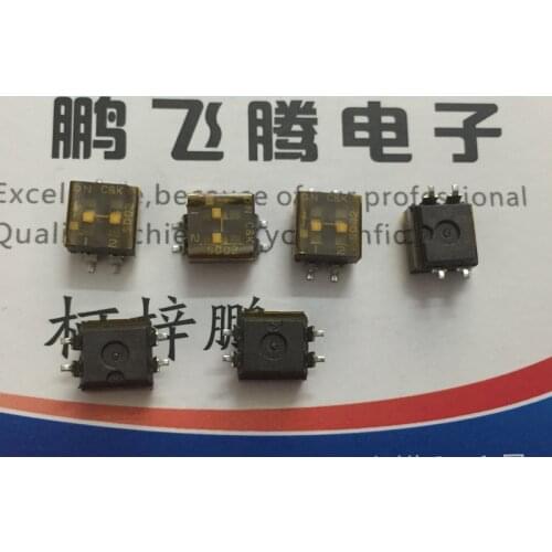 Original new 100% SD02H0SKR dial switch 2-bit SMD 2.54mm spacing horizontal dial code 2P dial
