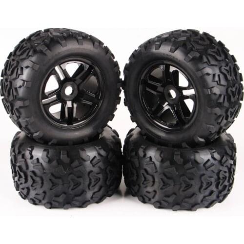 RC Car Off Road 1:8 Tires Rubber Tyre Rim Wheel Set 4Pcs/Set For Monster Truck Bigfoot Summit HPI 17mm HEX